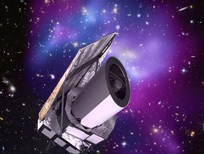 Imagem artística do satélite Euclid.
