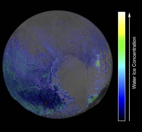 Water ice concentration in Pluto