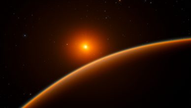 Imagem artística do exoplaneta LHS 1140b