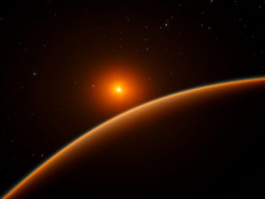 Imagem artística do exoplaneta LHS 1140b