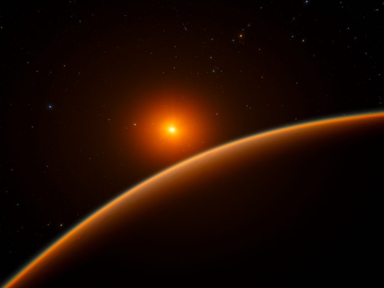 Imagem artística do exoplaneta LHS 1140b