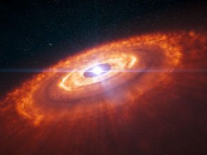 Artistic impression of a young star surrounded by a protoplanetary disc