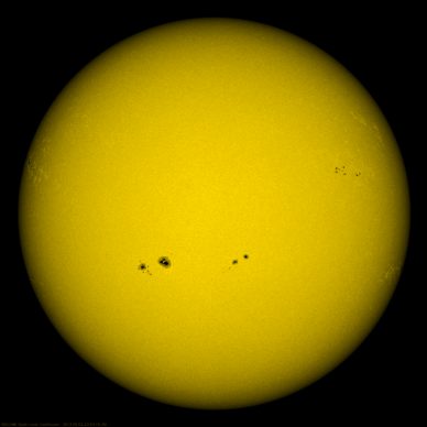 Imagem do Sol na banda do visível
