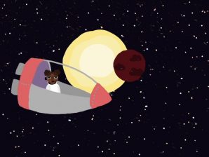 Fotograma da curta-metragem de animação de Pedro Jordão, sobre a deteção de planetas extrasolares.