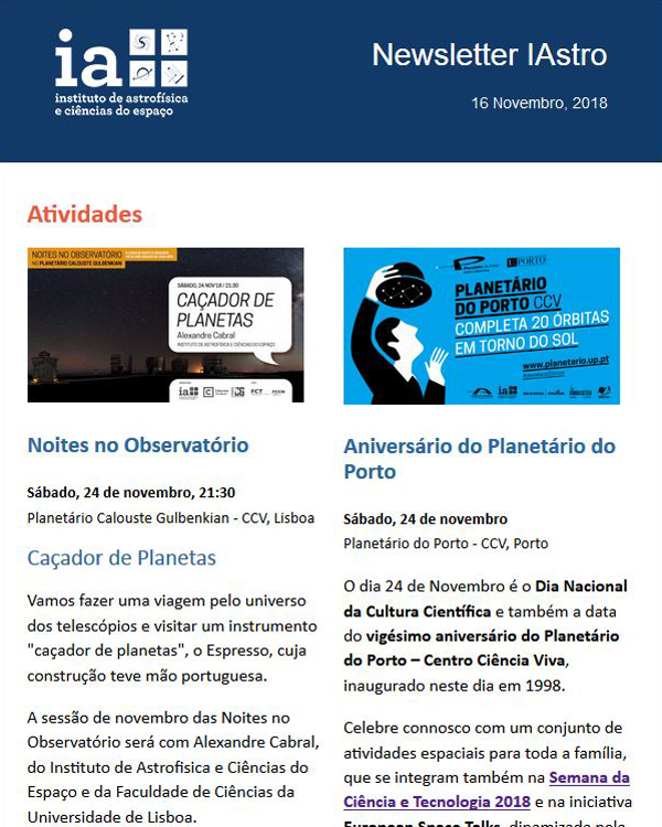 Newsletter IAstro 2018-11