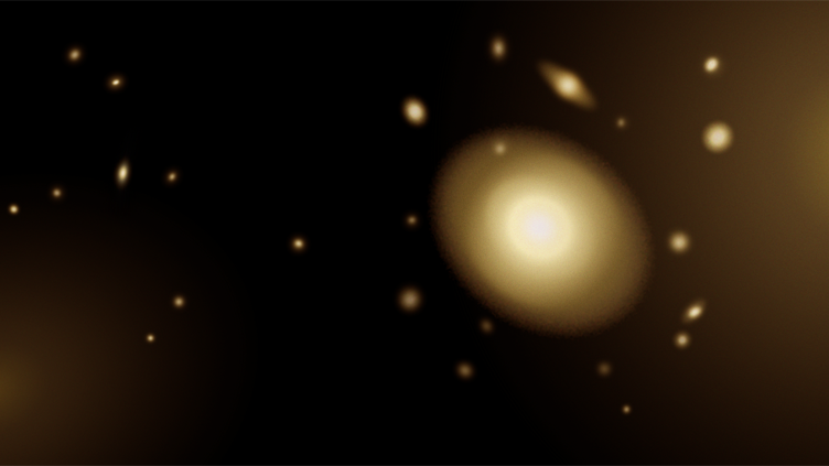 Conceção artística de uma galáxia massiva ultracompacta.