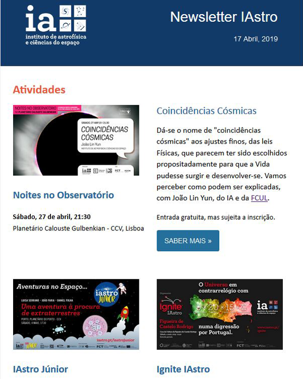 Newsletter IAstro Abril 2019