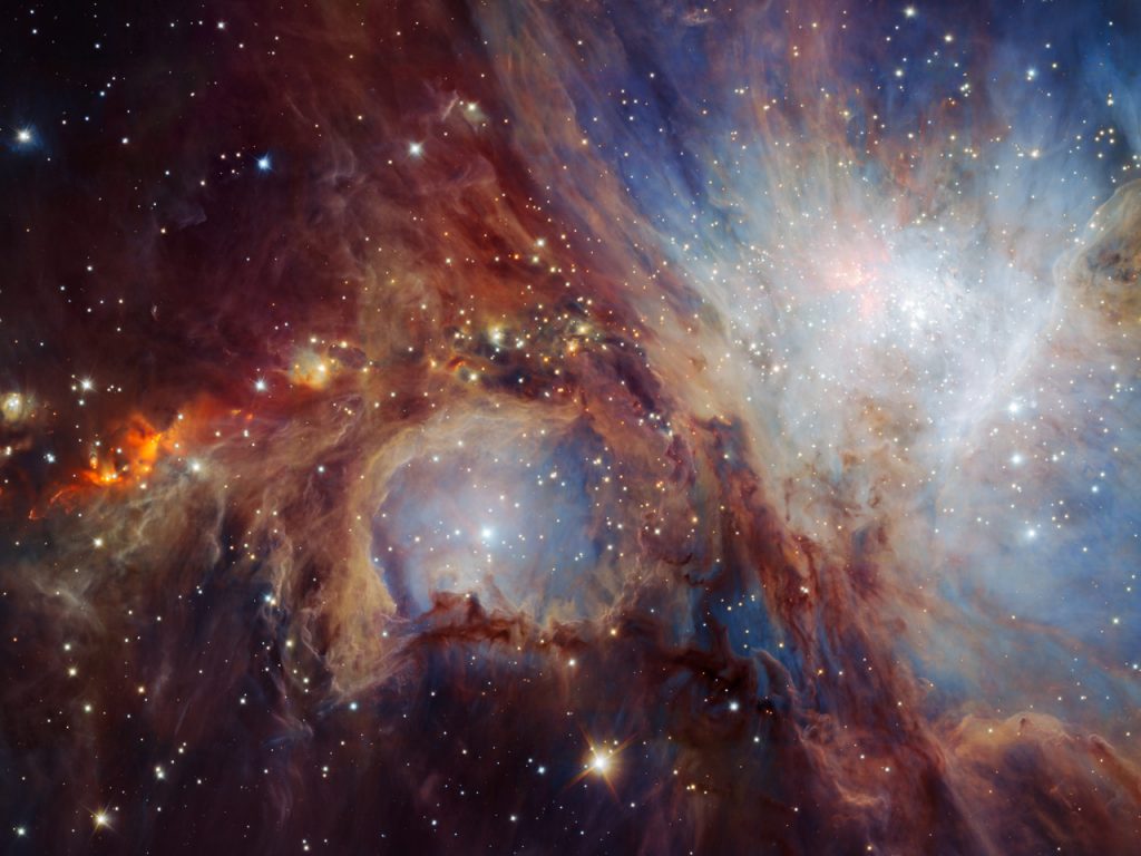 Nebulosa de Orionte, um berçário de estrelas.