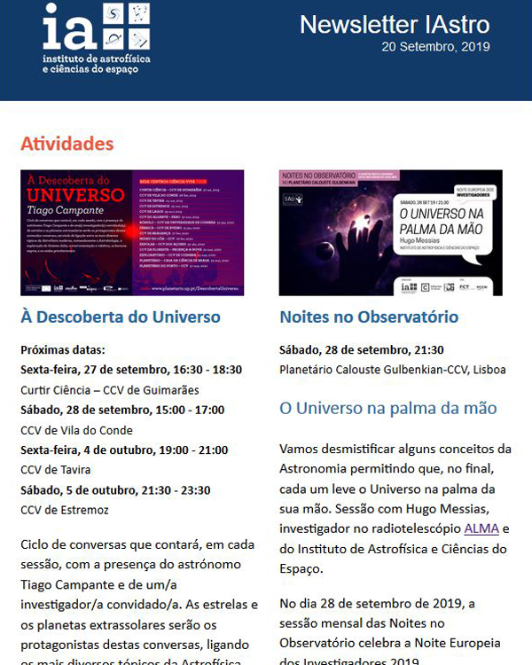 Newsletter IAstro Setembro 2019