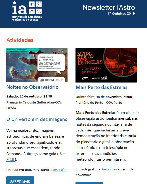 Newsletter IAstro outubro 2019