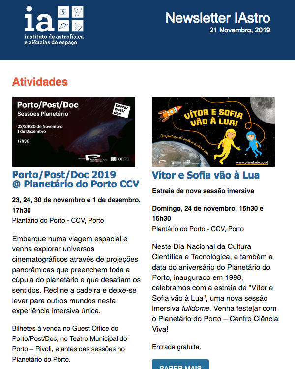 Newsletter IAstro Novembro 2019