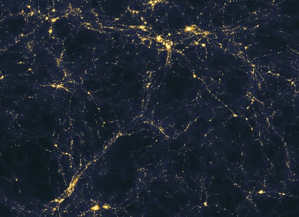 Estrutura de larga escala do Universo, formada por filamentos de matéria escura.