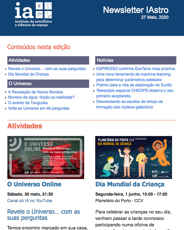 Newsletter IAstro Maio 2020