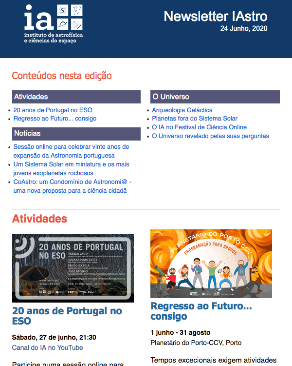 Newsletter IAstro - Junho 2020