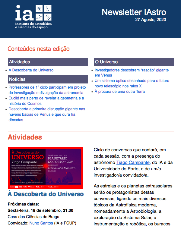 Newsletter IAstro Agosto 2020