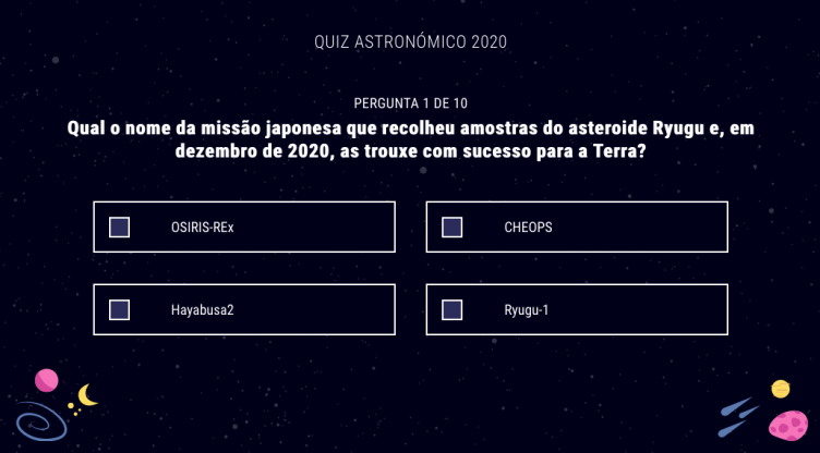 Quiz astronómico 2020 – Divulgação