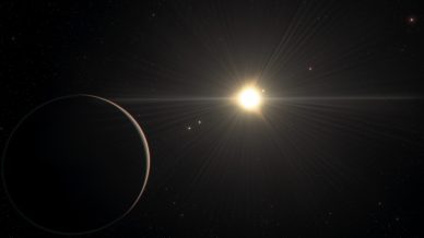 Imagem artística do sistema exoplanetário TOI-178.