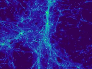 Simulações por computador da luz emitida pelos átomos de hidrogénio permitem estudar a estrutura do Universo ao longo do tempo.