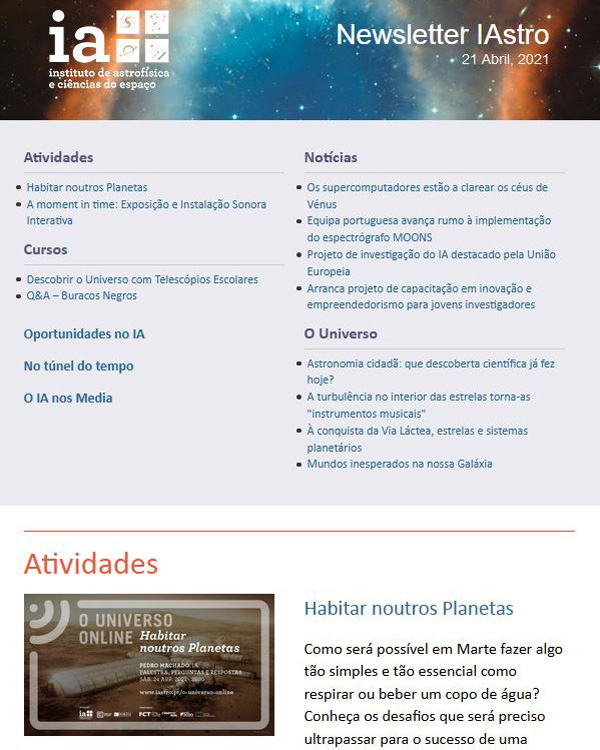 Newsletter IAstro Abril 2021