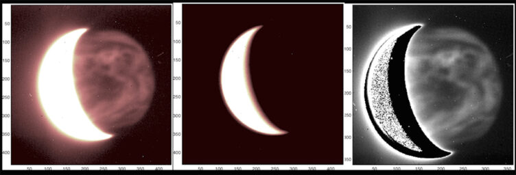 Imagem de Vénus obtida no infravermelho próximo com o Telescopio Nazionale Galileo, nas Ilhas Canárias.