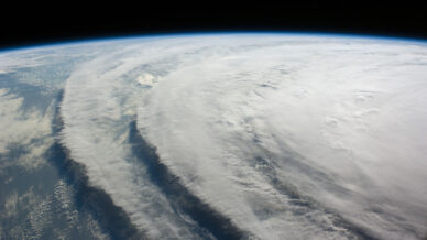 Vista do furacão Ike a partir da Estação Espacial Internacional