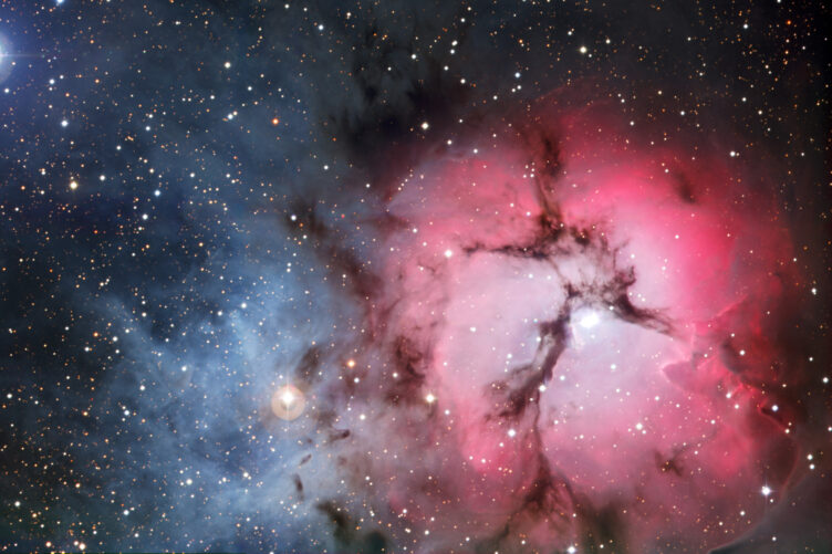 Nebulosa Trífida, na constelação do Sagitário