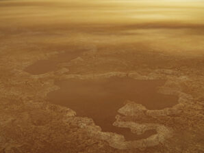 Conceção artística da superfície de Titã.