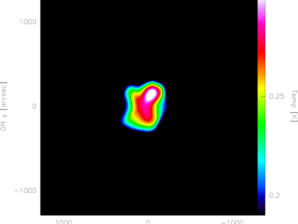 Imagem da galáxia ativa 3C 286 nas radiofrequências (9 GHz)